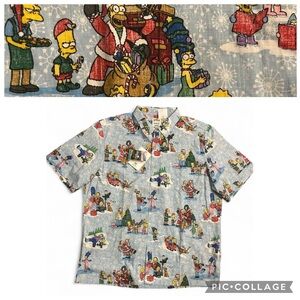 NWT Reyn Spooner × The Simpsons Greetings Christmas Aloha Shirt Light Blue
2XL